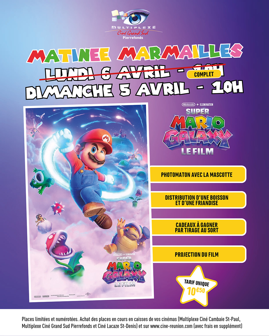 MATINÉE MARMAILLES SUPER MARIO GALAXY LE FILM
