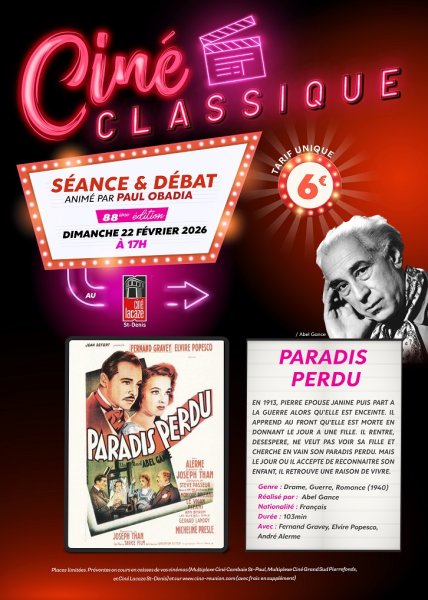 CINE CLASSIQUE: PARADIS PERDU